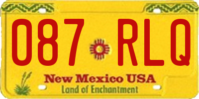 NM license plate 087RLQ