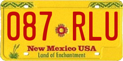 NM license plate 087RLU