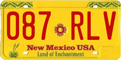NM license plate 087RLV