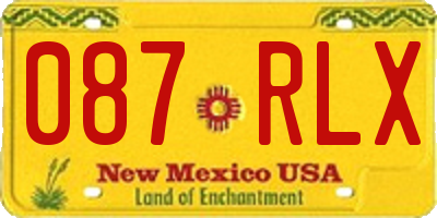 NM license plate 087RLX