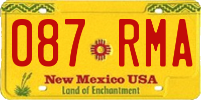 NM license plate 087RMA