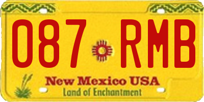 NM license plate 087RMB