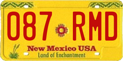 NM license plate 087RMD