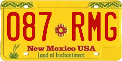 NM license plate 087RMG
