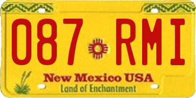 NM license plate 087RMI