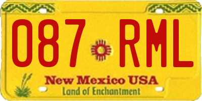 NM license plate 087RML