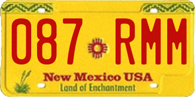 NM license plate 087RMM