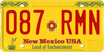 NM license plate 087RMN