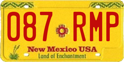 NM license plate 087RMP