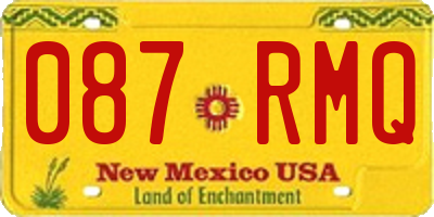 NM license plate 087RMQ
