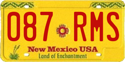 NM license plate 087RMS