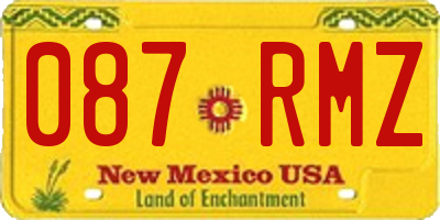 NM license plate 087RMZ