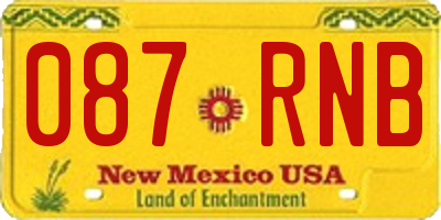 NM license plate 087RNB