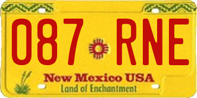 NM license plate 087RNE