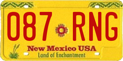 NM license plate 087RNG