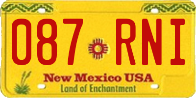 NM license plate 087RNI