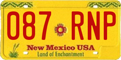 NM license plate 087RNP