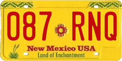 NM license plate 087RNQ