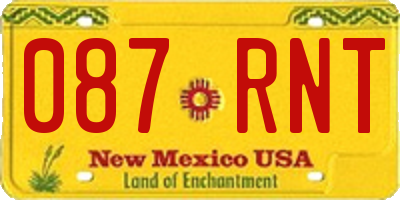 NM license plate 087RNT