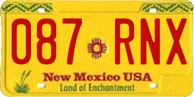 NM license plate 087RNX