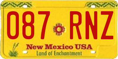 NM license plate 087RNZ