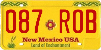NM license plate 087ROB