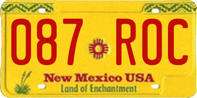 NM license plate 087ROC