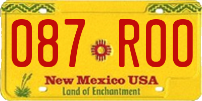NM license plate 087ROO
