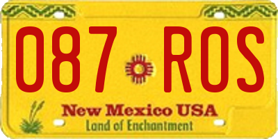 NM license plate 087ROS