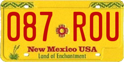NM license plate 087ROU