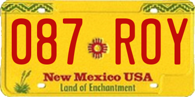 NM license plate 087ROY