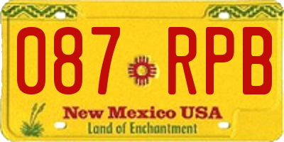 NM license plate 087RPB