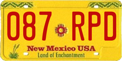 NM license plate 087RPD