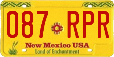 NM license plate 087RPR
