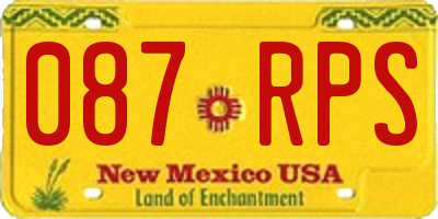 NM license plate 087RPS