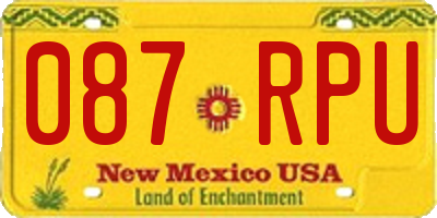 NM license plate 087RPU