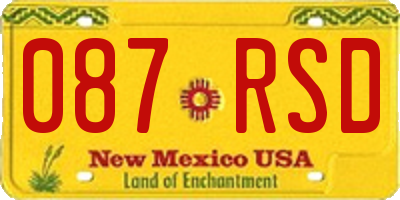 NM license plate 087RSD