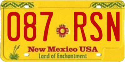 NM license plate 087RSN