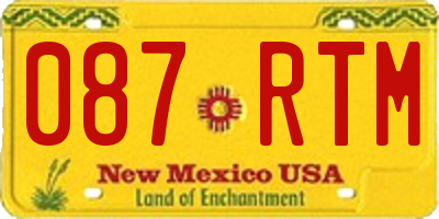 NM license plate 087RTM