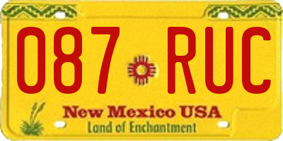 NM license plate 087RUC