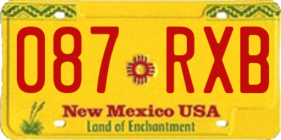 NM license plate 087RXB