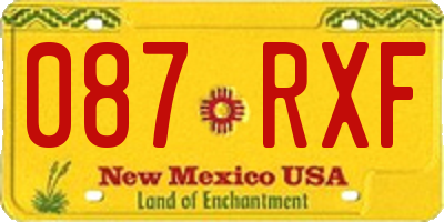 NM license plate 087RXF