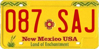 NM license plate 087SAJ