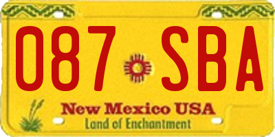 NM license plate 087SBA