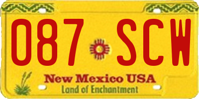 NM license plate 087SCW