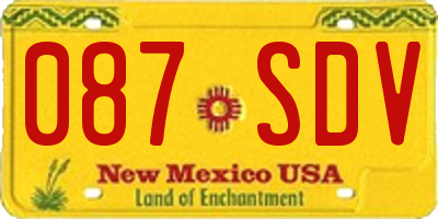 NM license plate 087SDV
