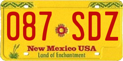 NM license plate 087SDZ