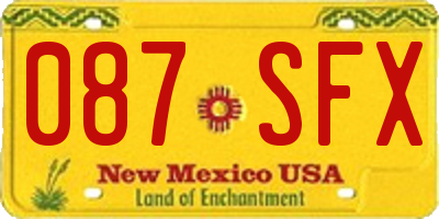 NM license plate 087SFX