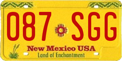 NM license plate 087SGG
