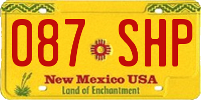 NM license plate 087SHP